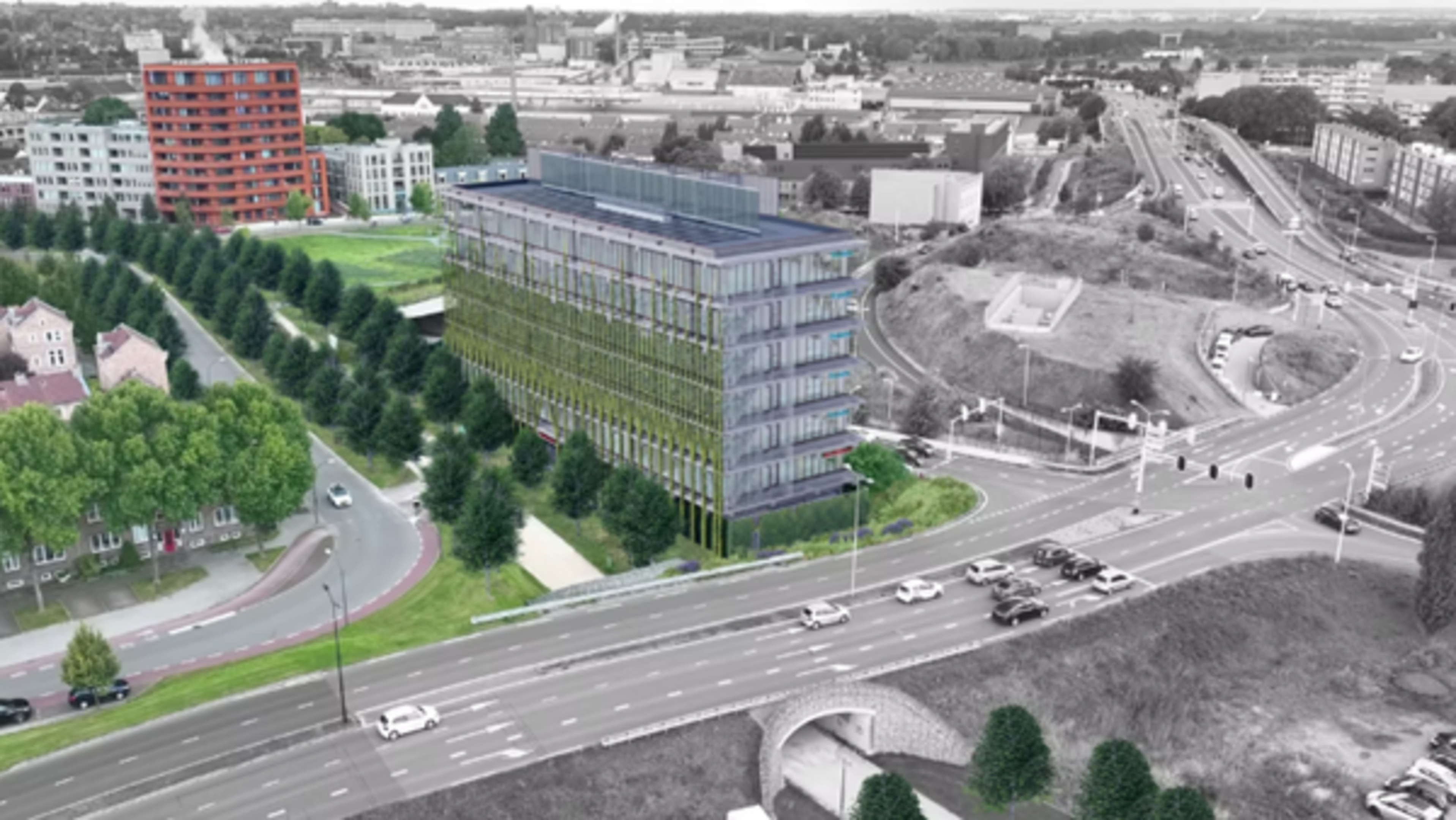 Opvallend glazen kantoor breekt bakstenen ritme van Groene Loper in Maastricht: ‘Onvoorstelbaar dat 