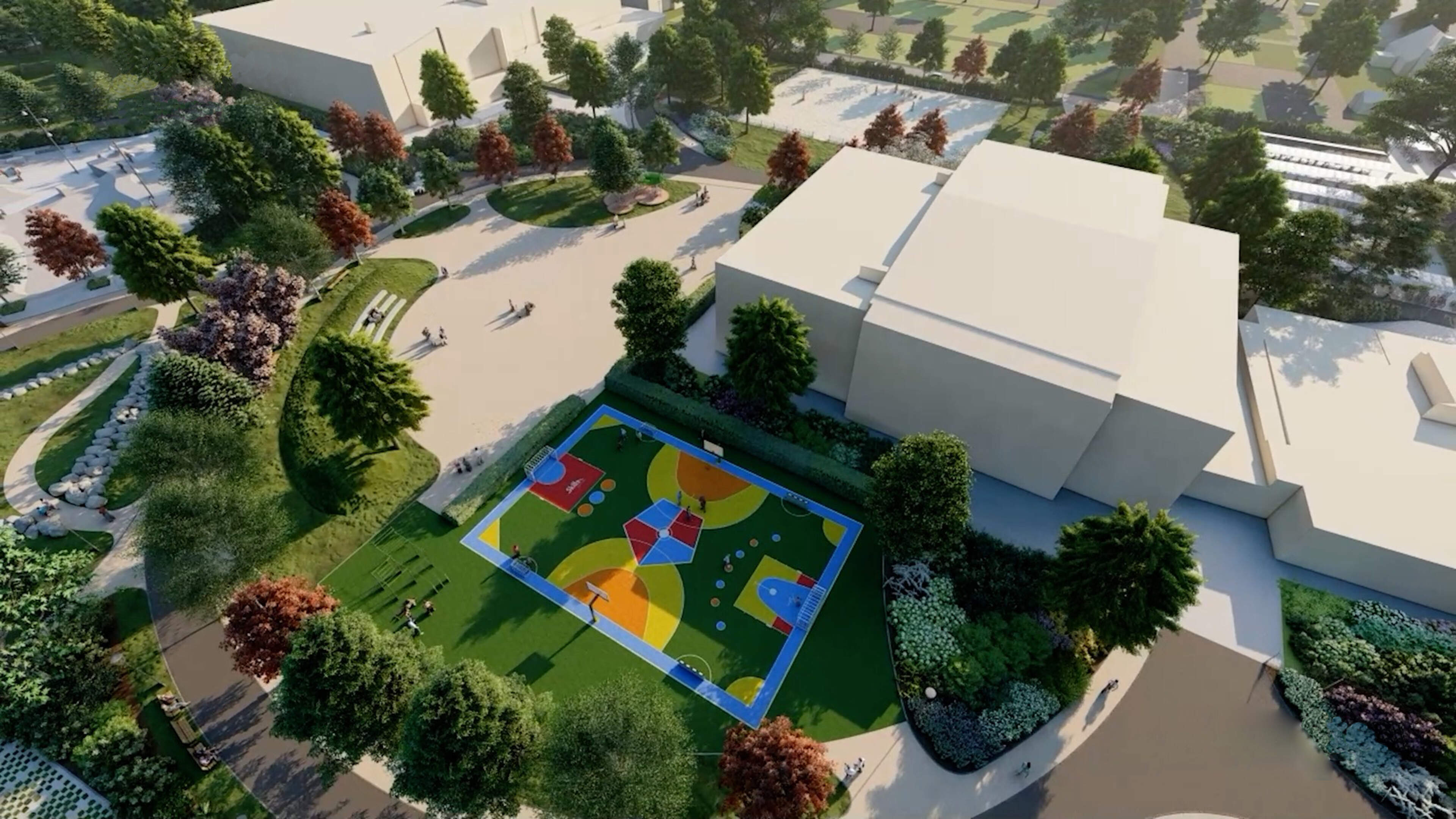 Feestelijke opening vernieuwd Pius Park in Panningen met skateboardclinic Candy Jacobs, informatiema