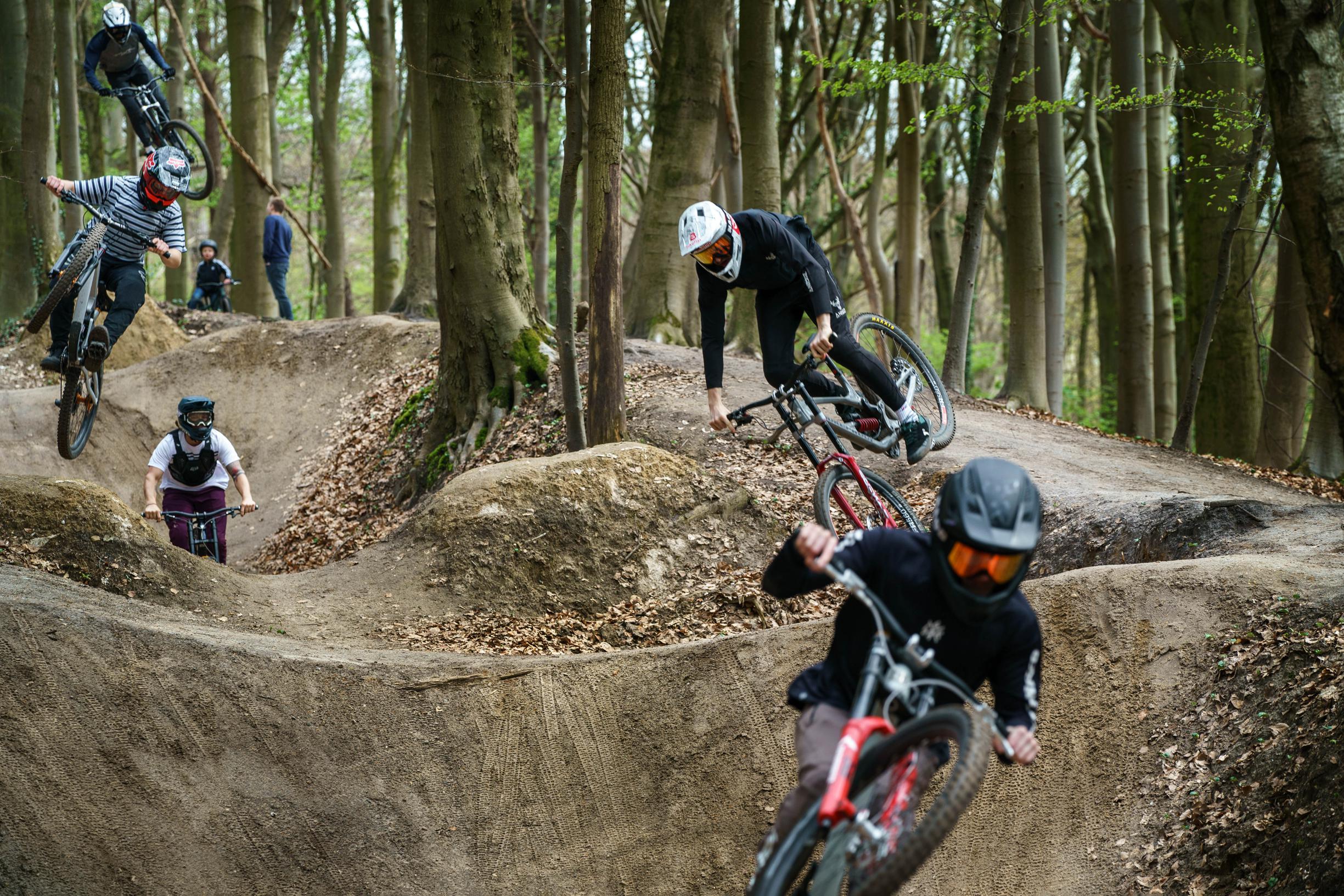 Freeride-mountainbikers moeten baan in bos bij Spaubeek tot hun verdriet verlaten: ‘Wij zijn een com