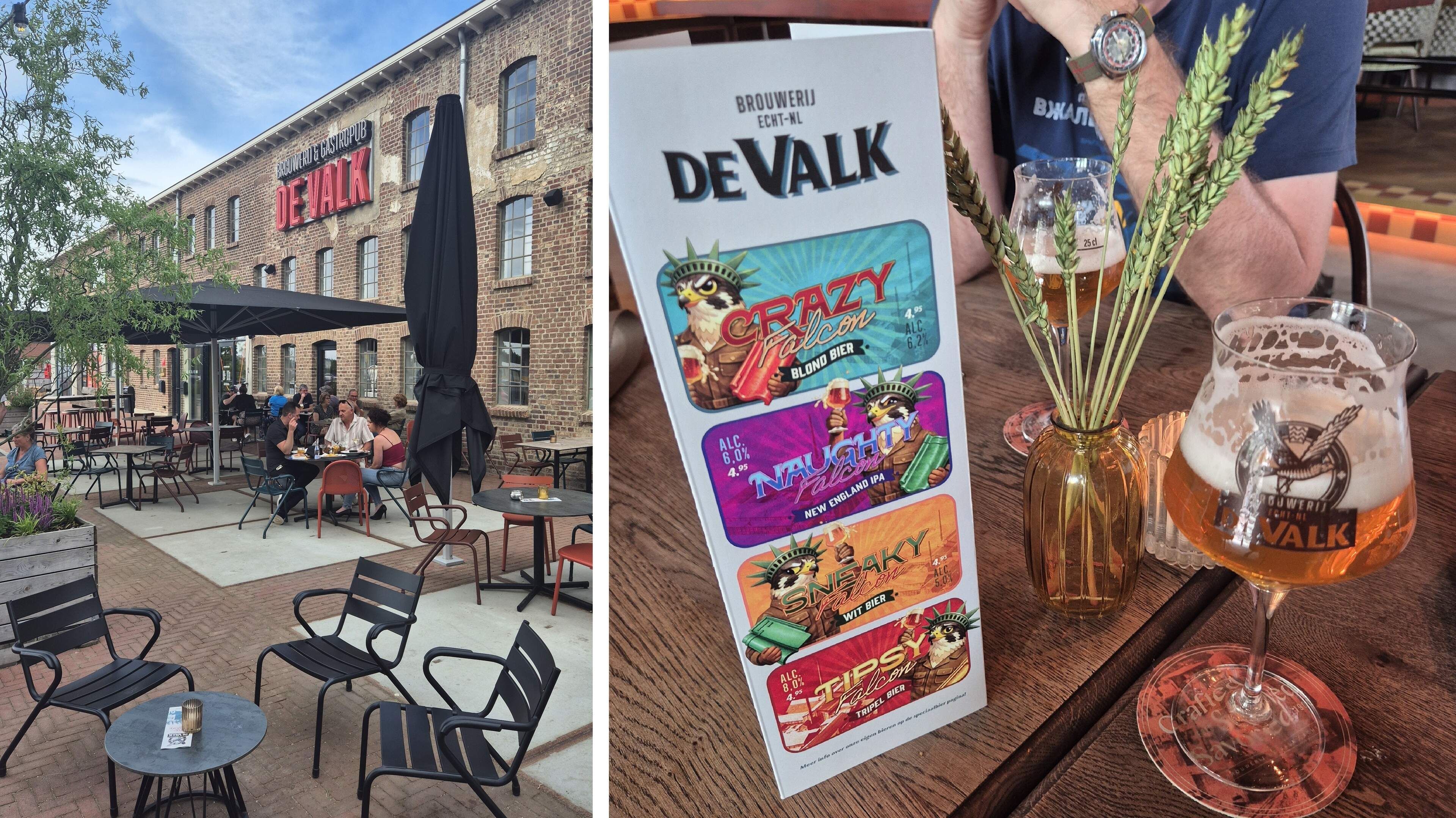 Bij brouwerij en gastropub De Valk in Echt eet je een prima maaltijd, maar ze mogen hun eigen bieren