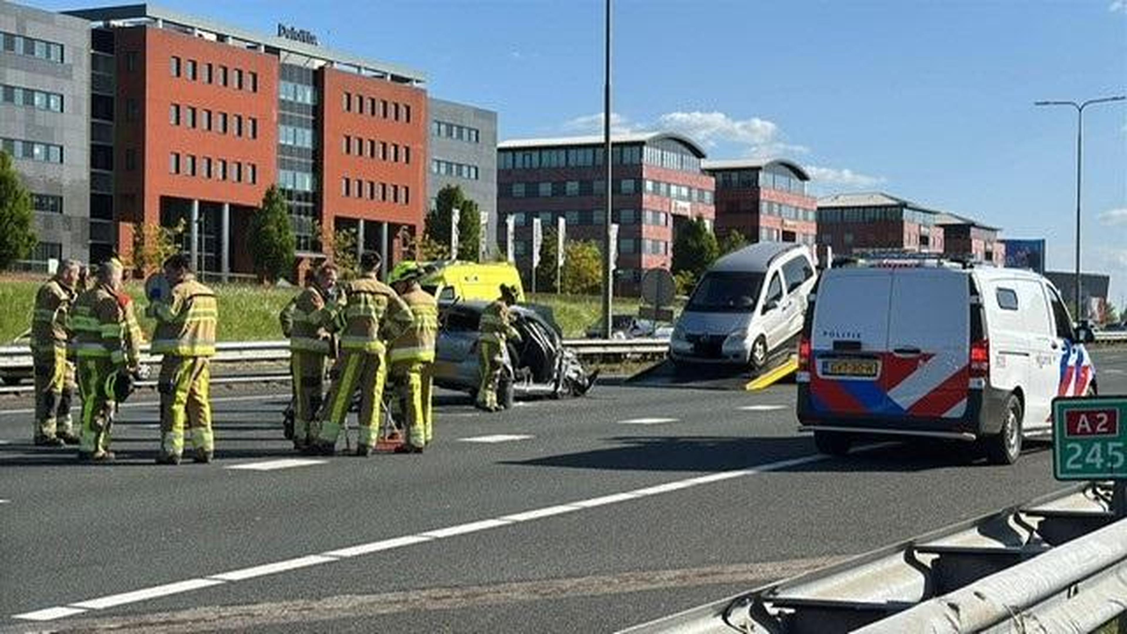 Vertraging op A2 vanwege ongeval bij Maastricht Airport