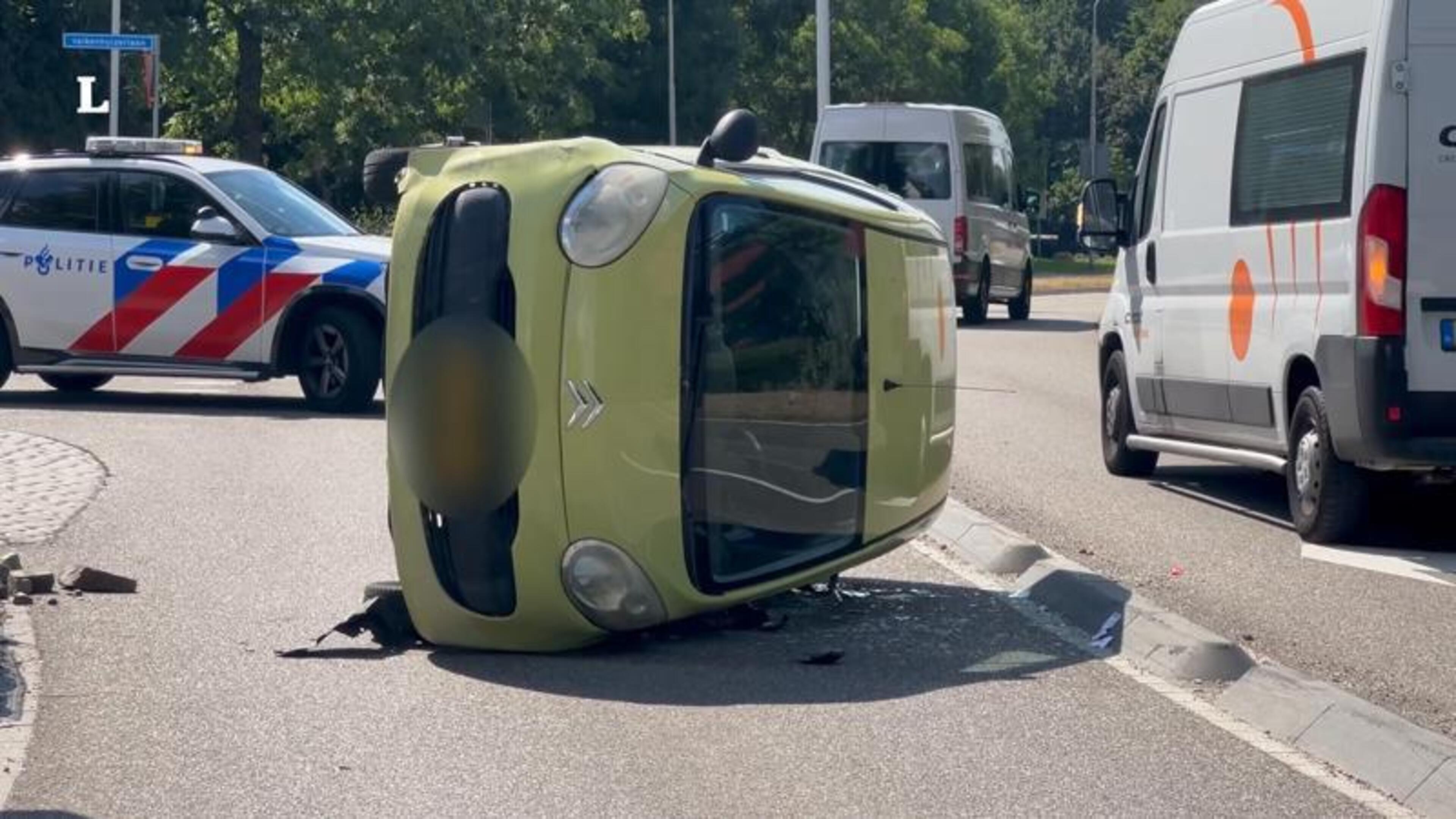 Auto op kant in Kerkrade