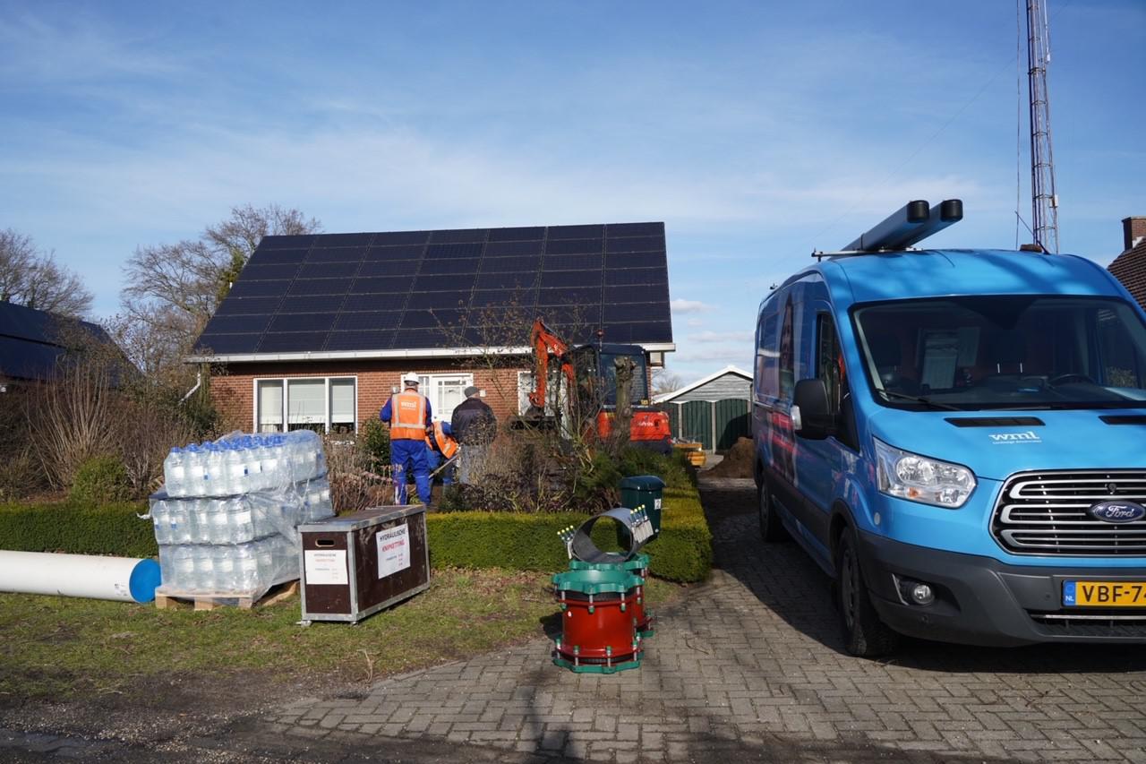 Flink waterlek in Lottum, vijftig huishoudens zonder water