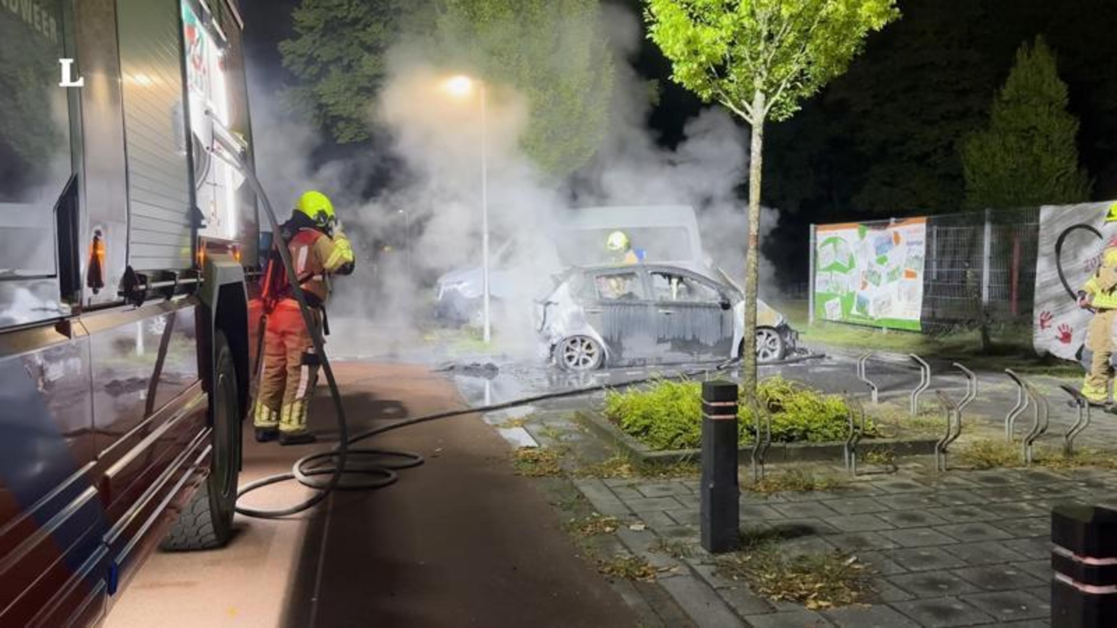 Auto verwoest door brand Hoensbroek