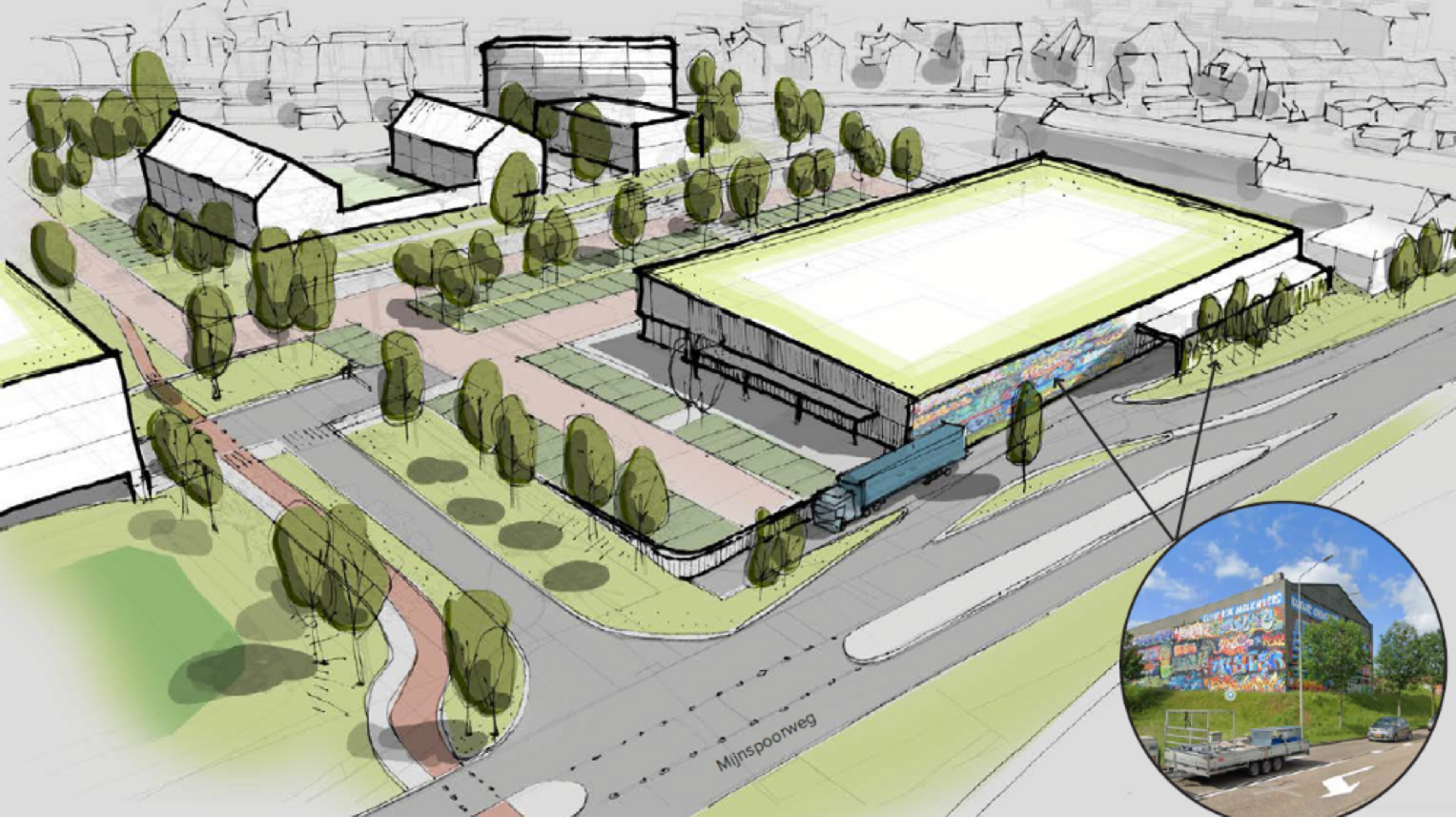 Plannen voor herontwikkeling Molenberg in Heerlen met verhuizing Lidl en honderd nieuwe woningen