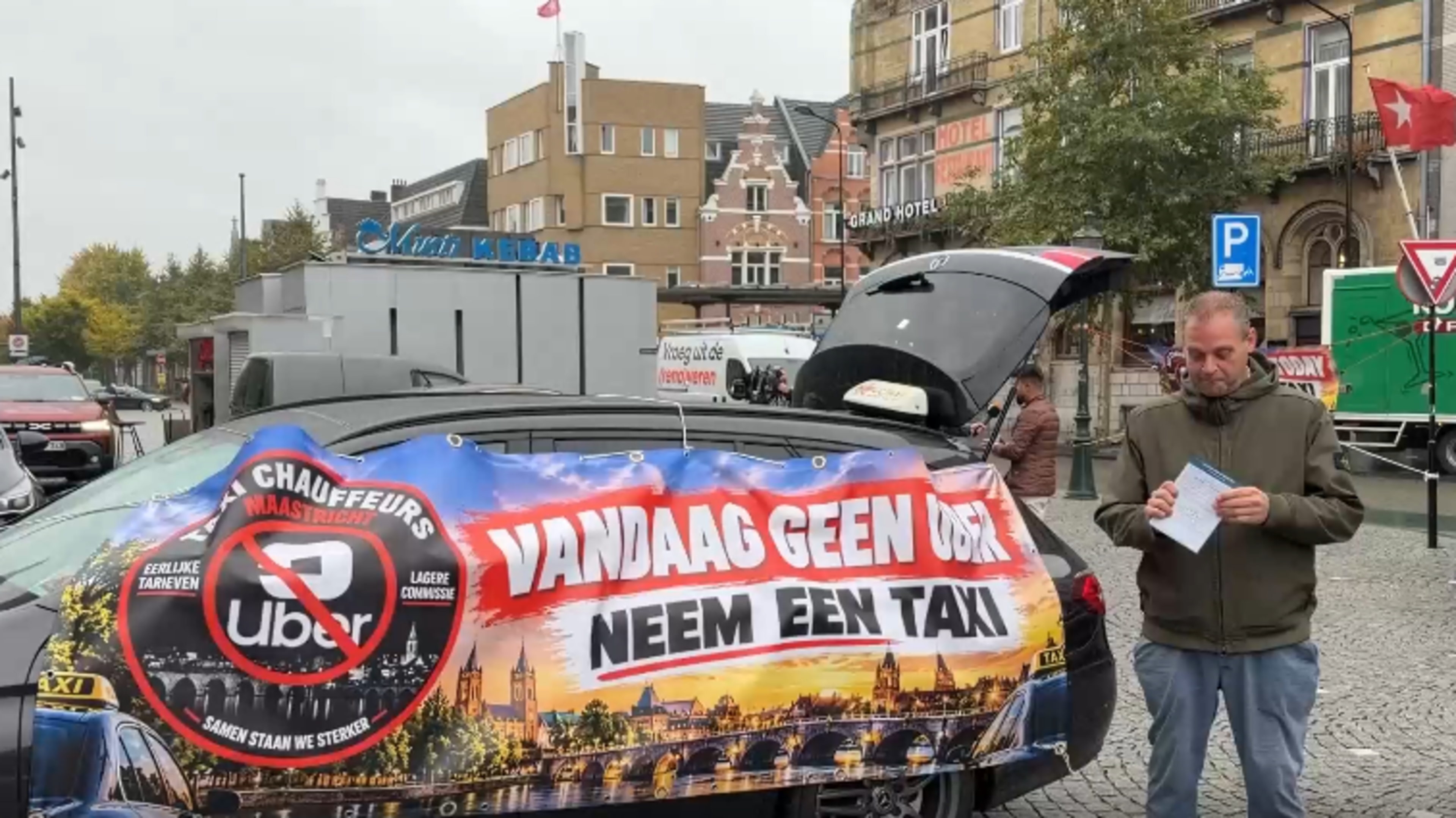 Taxichauffeurs voeren actie