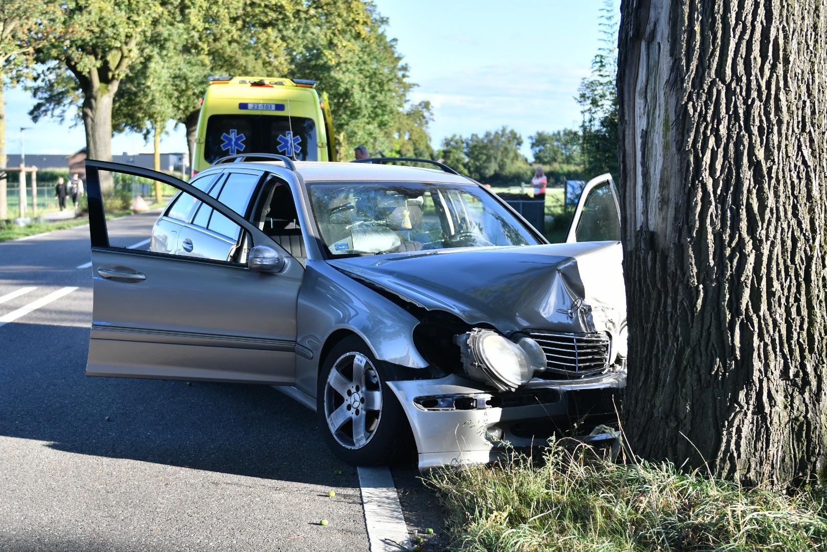 Auto botst frontaal tegen boom in Grubbenvorst, bestuurder meegenomen naar politiebureau