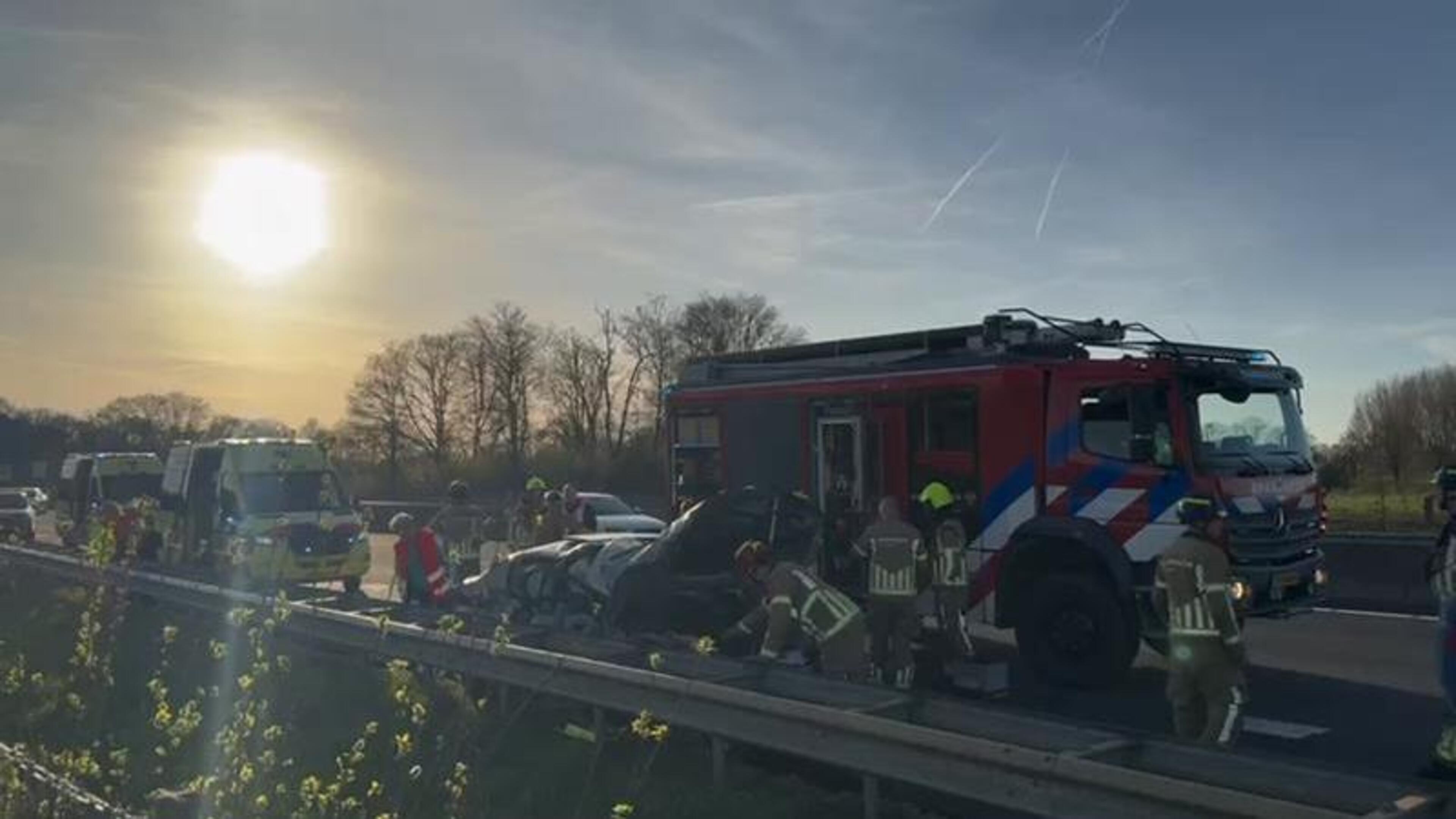Ongeluk op A67 bij Maasbree
