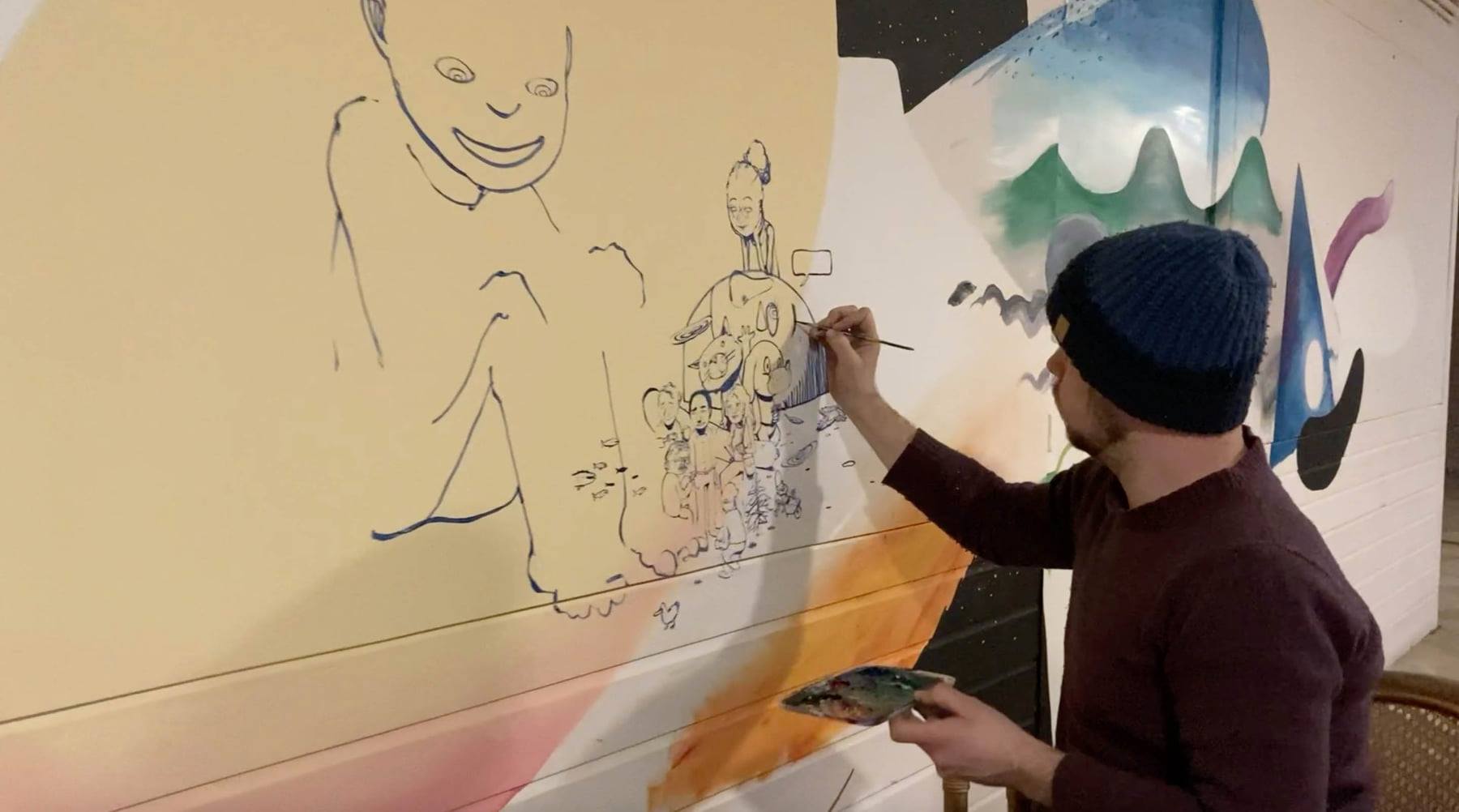 Kunstenaar Dave de Leeuw drukt met interactieve ‘mural’ stempel op oude school