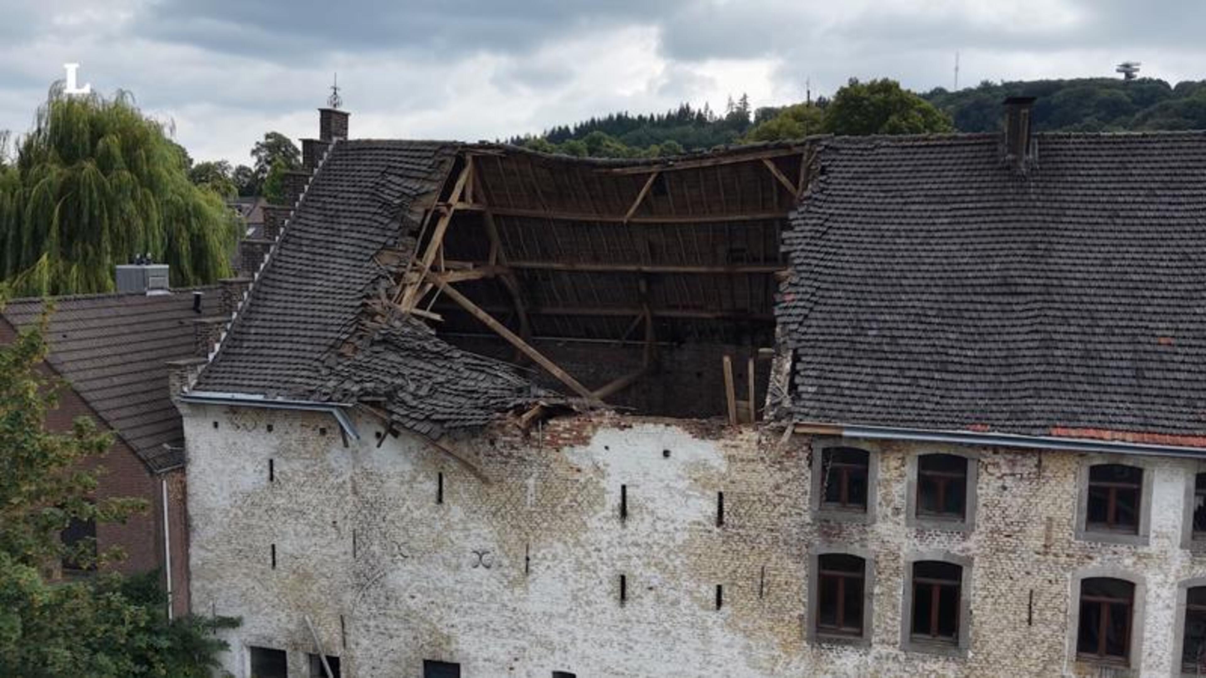 Deel dak van rijksmonument Cereshoeve in Vaals deels ingestort
