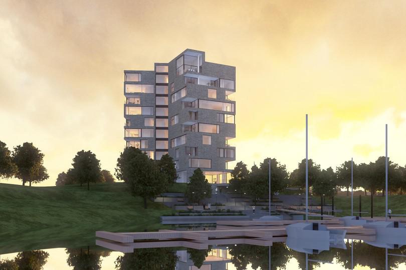 Bouw panoramische, beeldbepalende woontoren langs de Maas in Maaseik kan na jarenlang oponthoud van 
