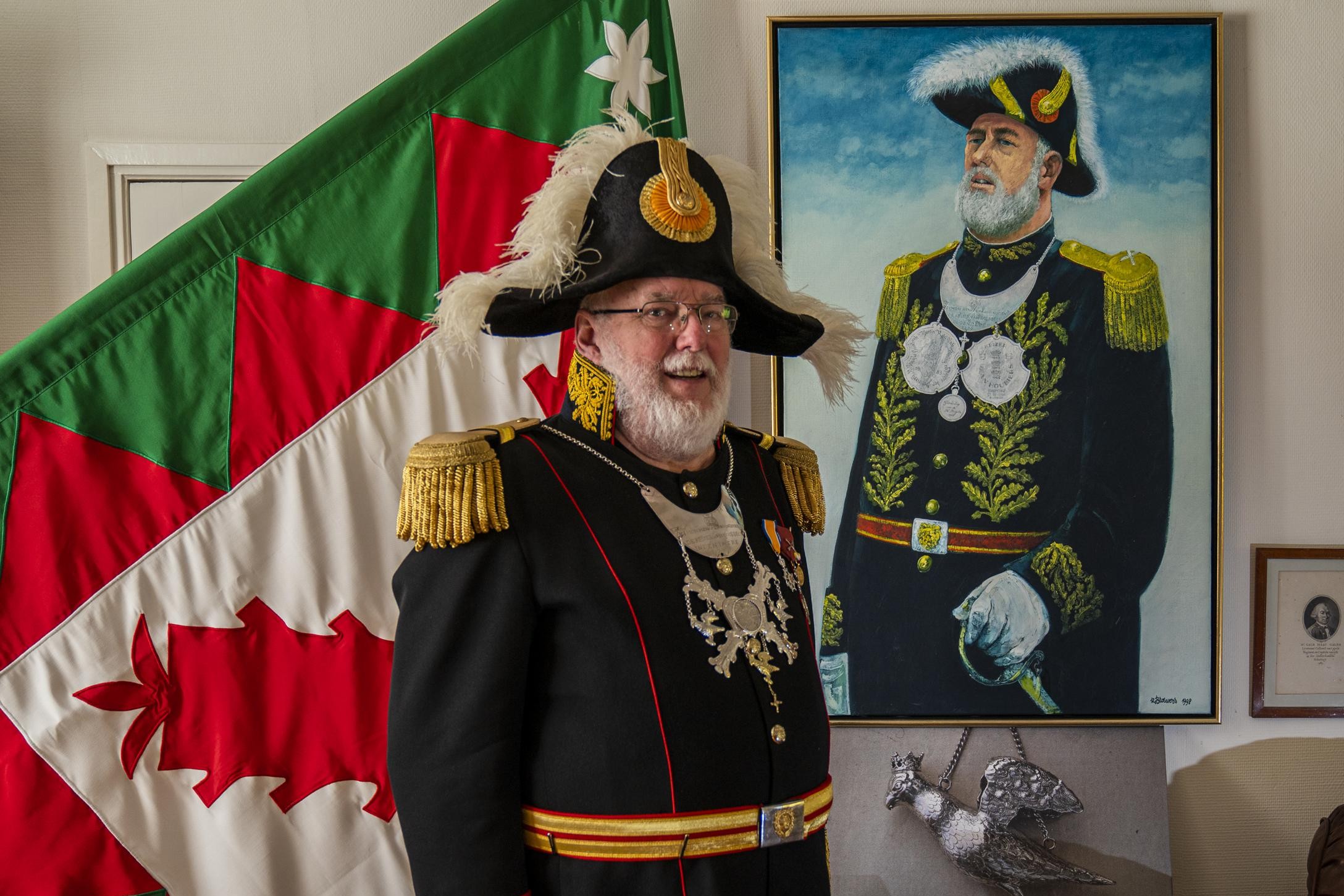 Keizer en boegbeeld Martin Roodink van Sint-Brigida Noorbeek legt vierhonderd jaar historie schutter