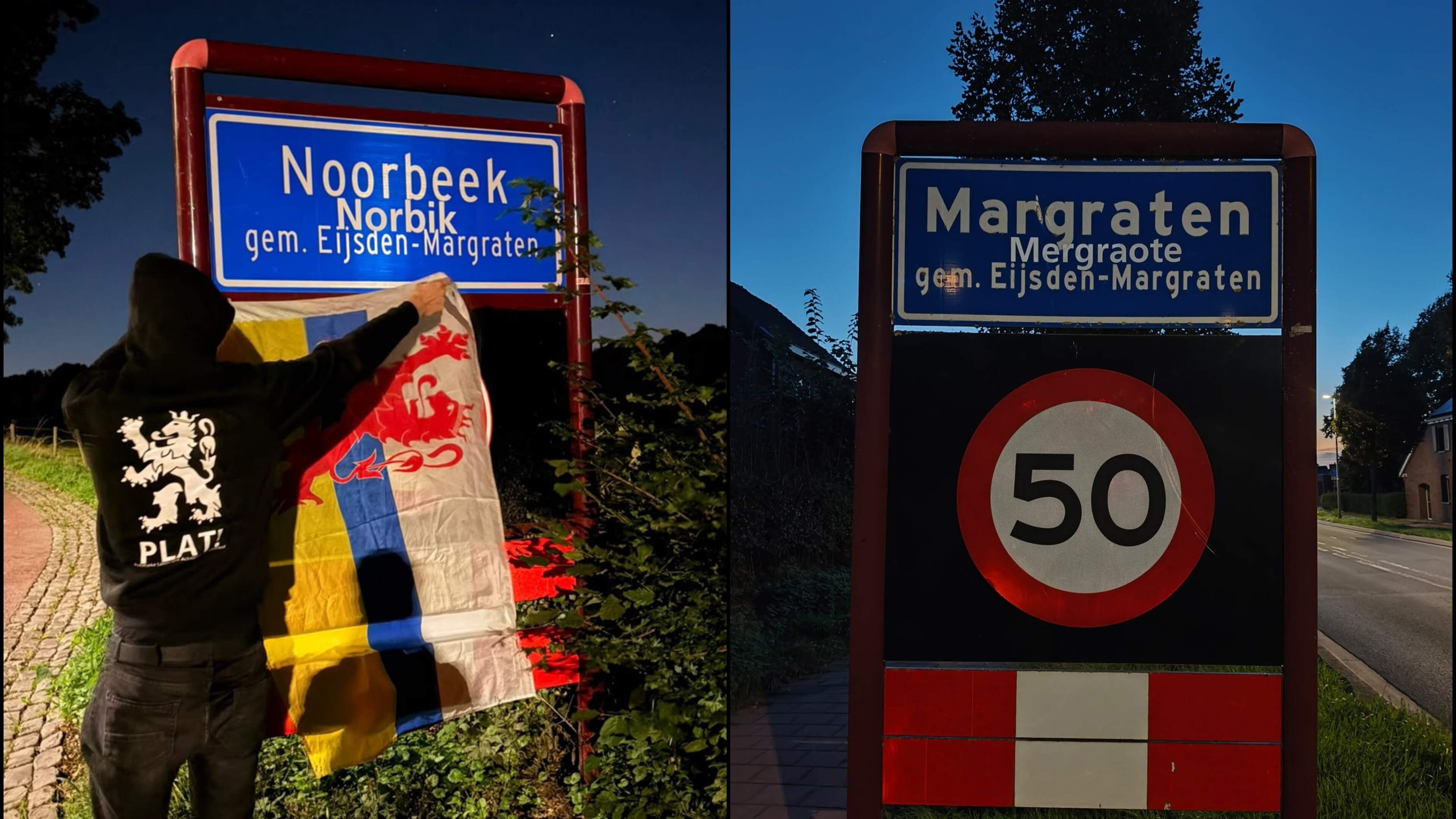 Actiegroep voorziet borden Eijsden-Margraten van stickers met plaatsnamen in het Limburgs