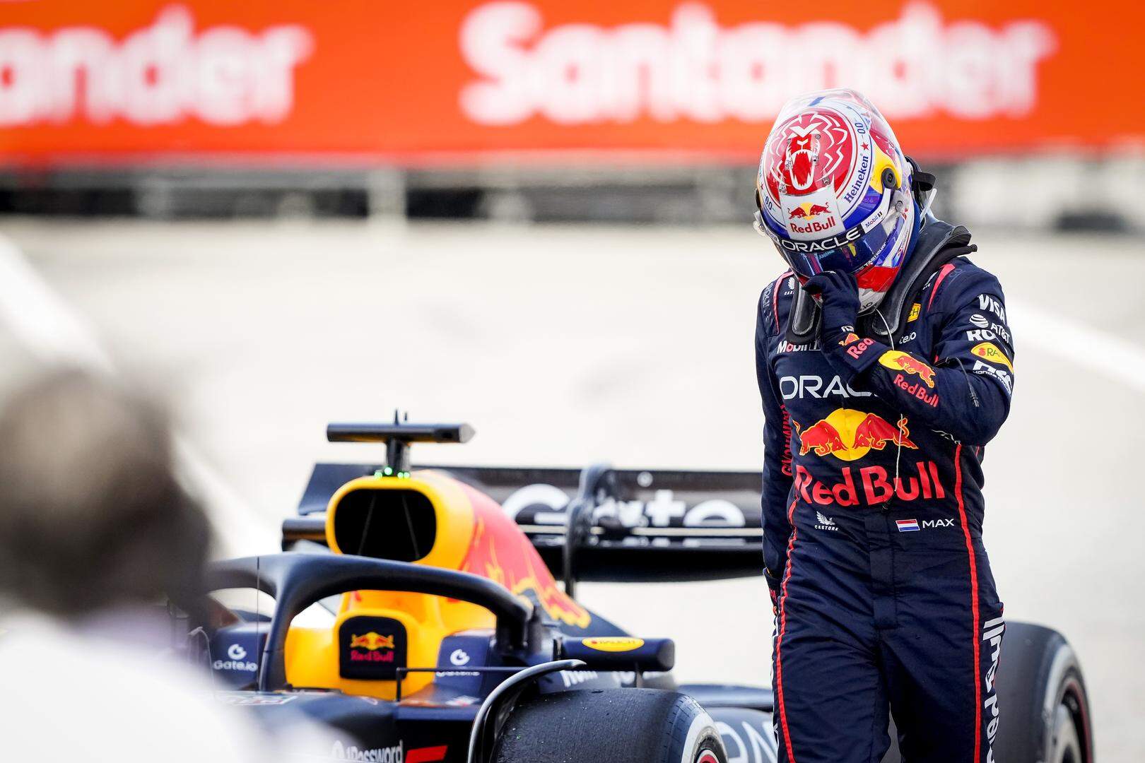 Max Verstappen na afloop van de race is Spanje.