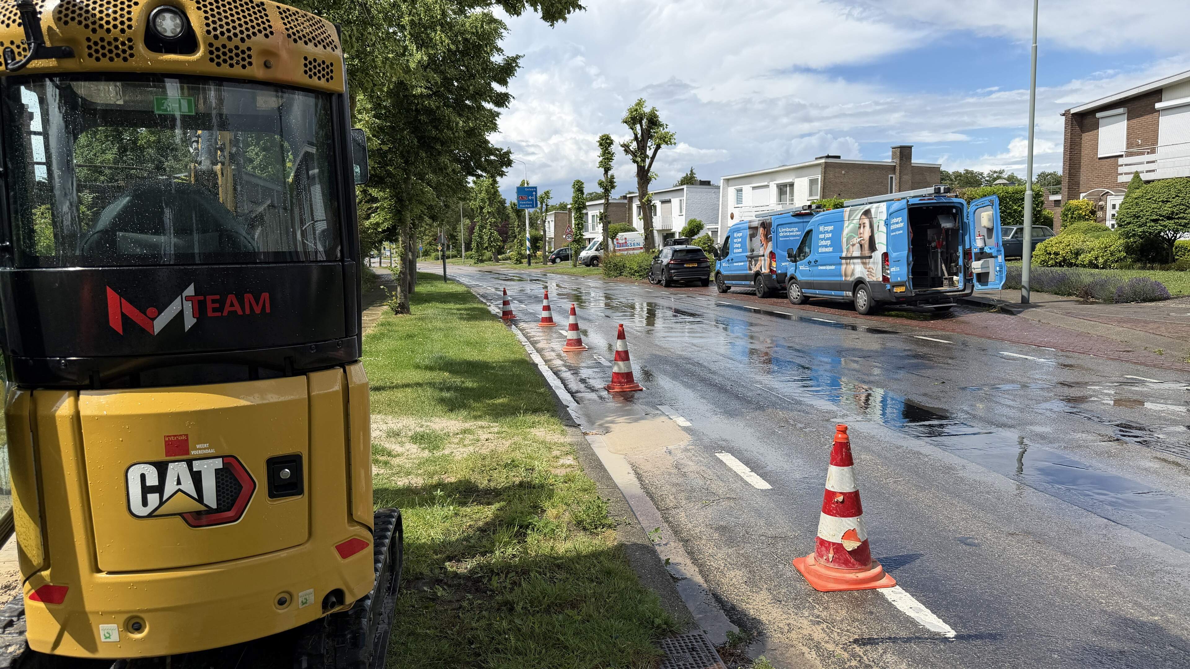 115 woningen in Spaubeek zonder water door leidingbreuk